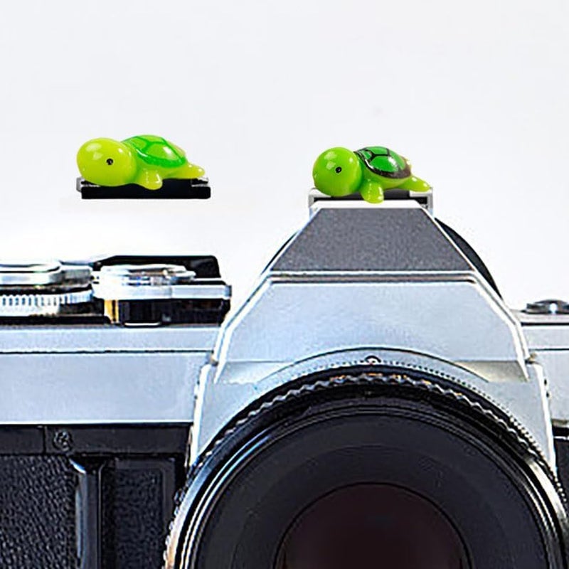 MENGSOOD Camera Hot Shoe Cover, Cute Hot Shoe Cap, Hot Shoe Protector Compatible with Sony Fujifilm Fuji Canon Nikon Pentax Leical Panasonic (2pcs Tortoise) - Image 1